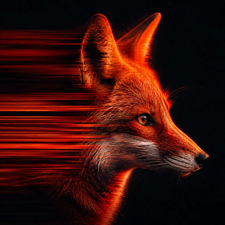 Distorted fox portrait